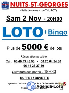 Photo du loto Super loto organisé par l'AS FC Corgoloin-Ladoix