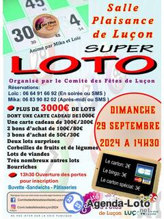 Photo du loto Super loto organisé par le comité des fêtes