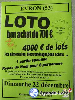 Photo du loto Super loto organisé par le comité des fêtes de st Christophe