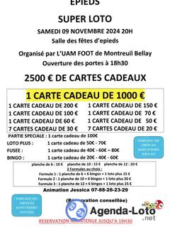 Photo du loto Super loto organise par uam foot de montreuil bellay