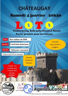 Photo du loto Super loto organisée par l'Amicale Laique de Châteaugay