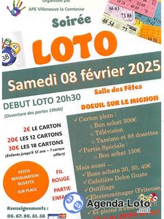 Photo du loto Super Loto Organisée par l'APE de Villeneuve la Comtesse