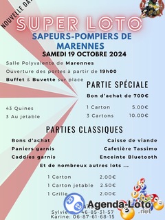 Photo du loto Super loto des pompiers de Marennes