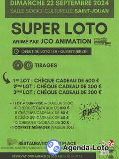 Photo du loto Super loto St Jouan Basket Club avec JCO