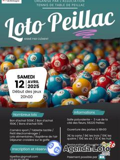 Photo du loto Super loto tennis de table