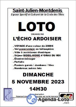 Traditionnel loto de l'echo ardoisier - harmonie municipale