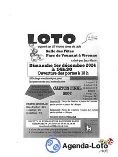 Photo du loto US VIVONNE TENNIS TABLE animé par Jean-Marie